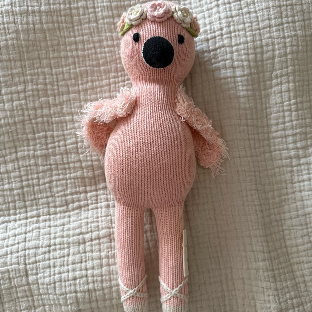 Pink Stuffed Animal with Floral Headband